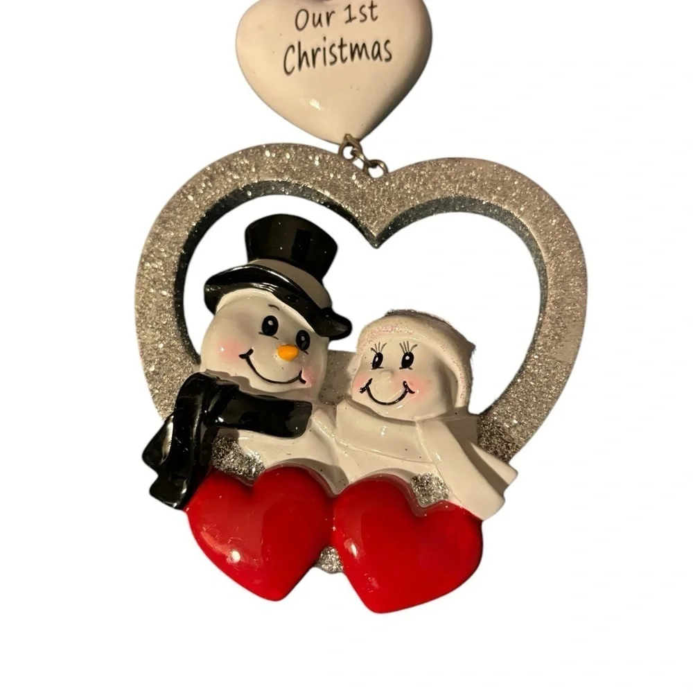 Mr & Mrs Our First Christmas Together Trio of Tree Ornaments Love Marriage